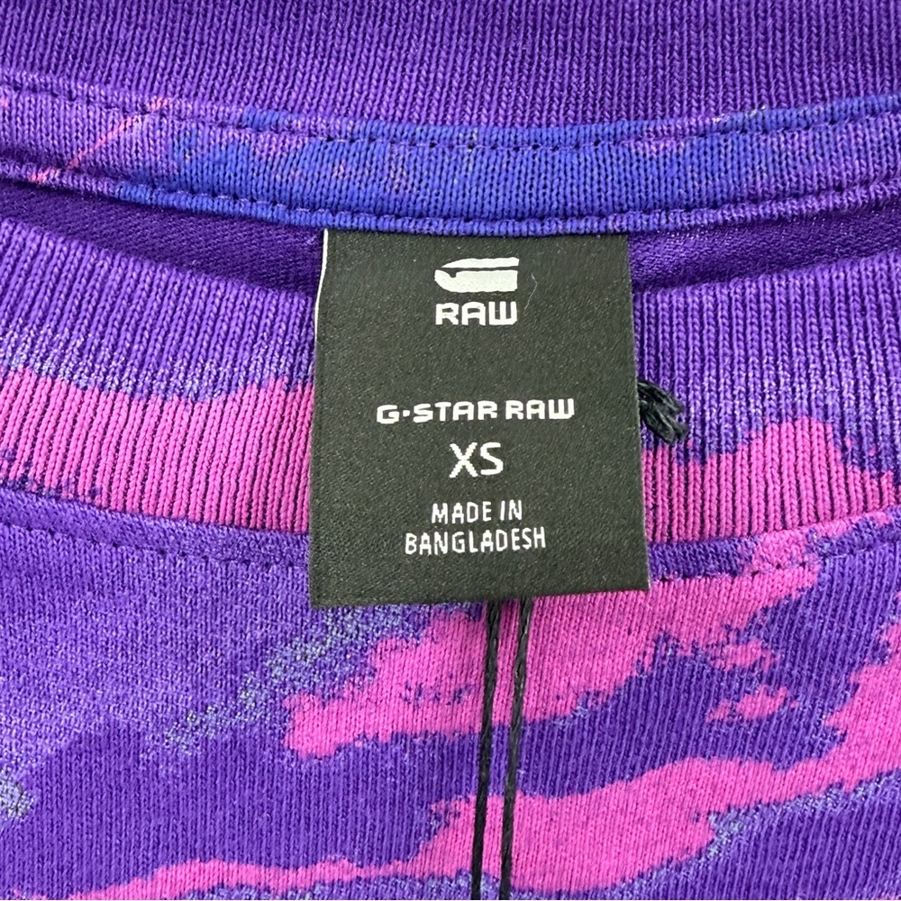 G-Star RAW Printed Boxy Eye Graphic Tee NWT Dark Violet Eye Dye XS - Picture 9 of 9